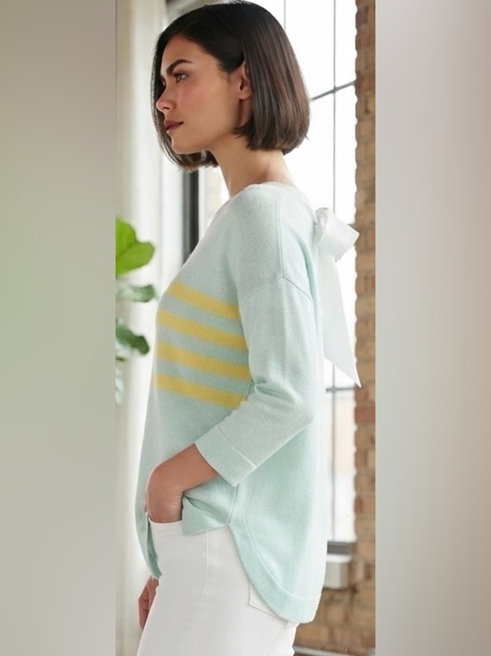 Lisa Todd Cotton/Cashmere sweater w. Tie - Oversized